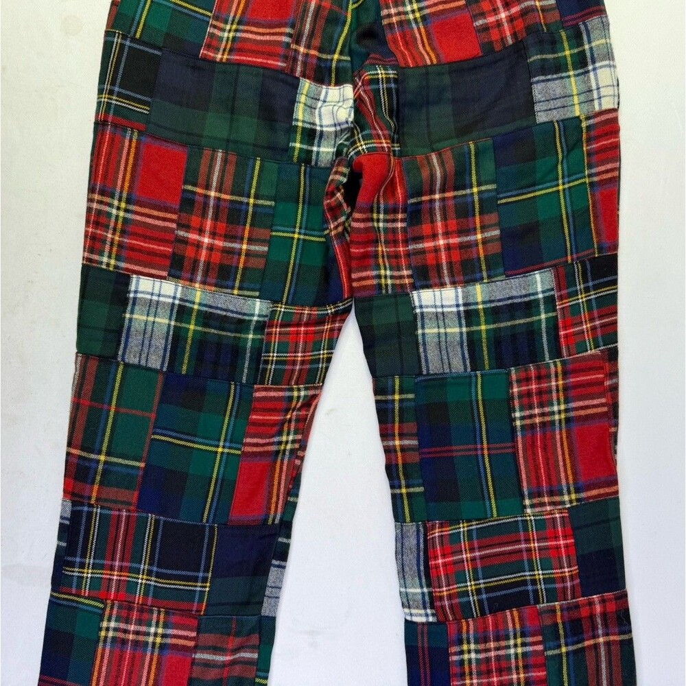 Ralph Lauren Polo Men Red Tartan Plaid Prepster Patchwork Riotous Pattern Pants - Picture 15 of 16
